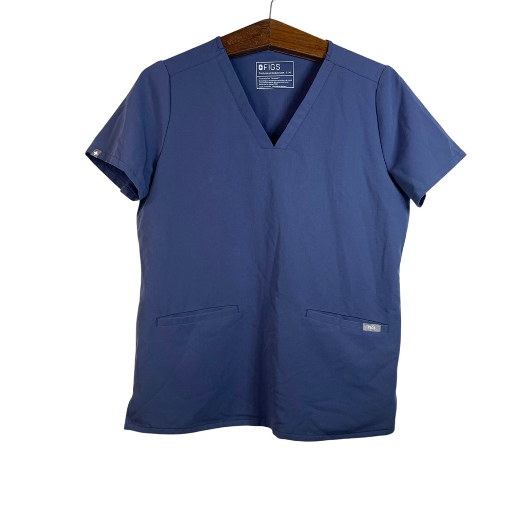 FIGS Women’s Casma 3-Pocket Blue Scrubs Top Shirt FW1100 Size M Medical